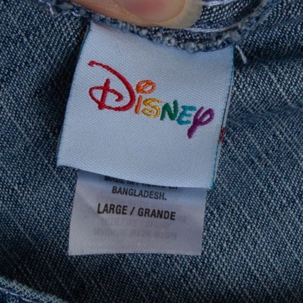 Vintage‎ Disney Womens Overalls Denim Shortalls Shorts Size L Blue Mickey Mouse - Picture 5 of 10